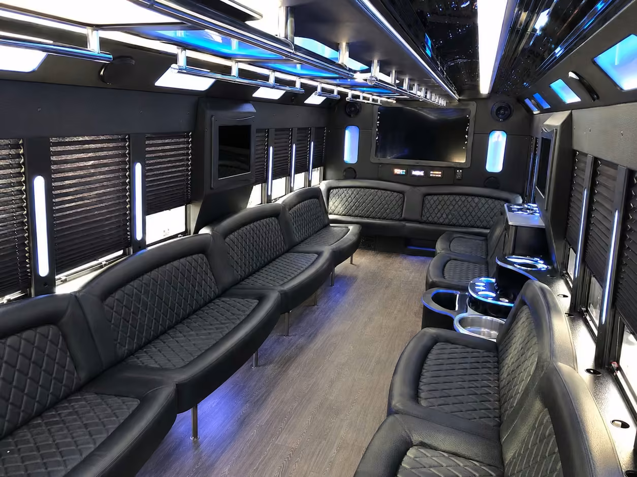 25 passenger party bus interior