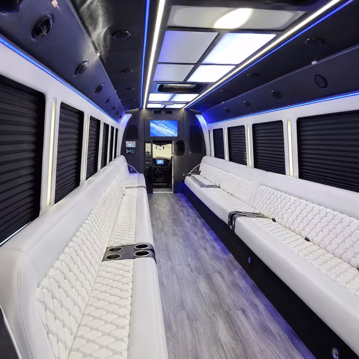 40 passenger party bus interior
