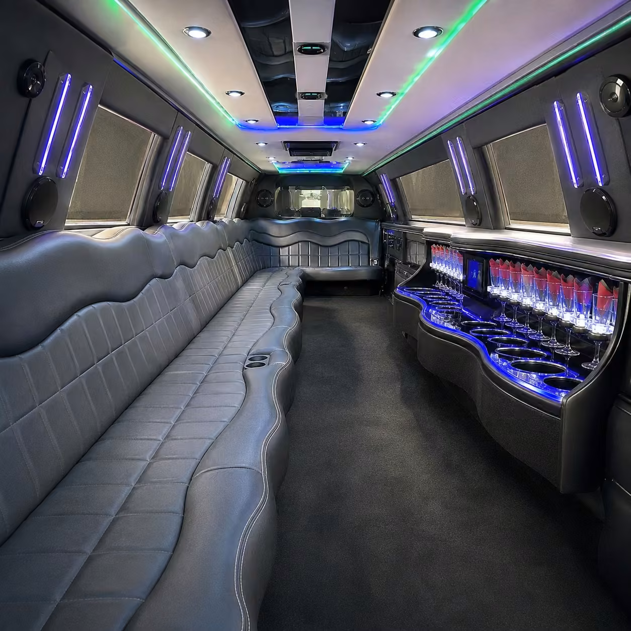 escalade limo inside